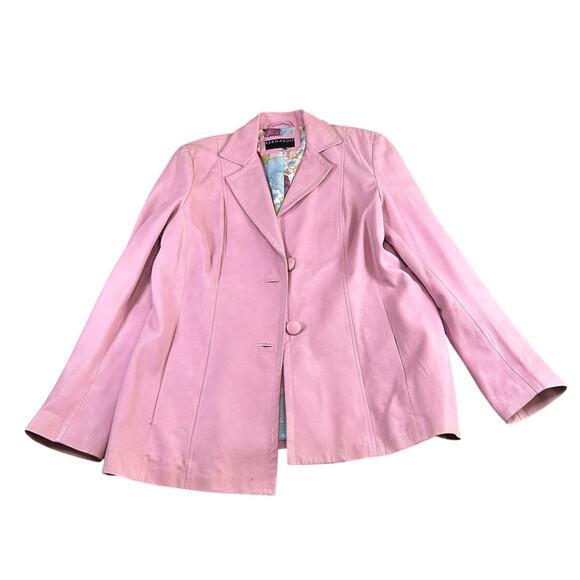 90 Y2K blazer- leathered - light dusty pink- rose- missing size tag- some spots2 - Picture 16 of 16
